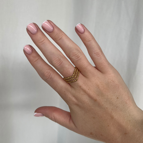 Layer Bolletjes Ring Goud